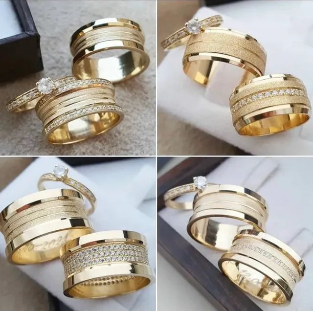 Aliança/ Par de Aliança em ouro18k - Foto 3
