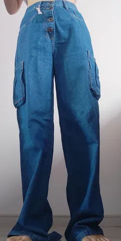 calça cargo jeans y2k