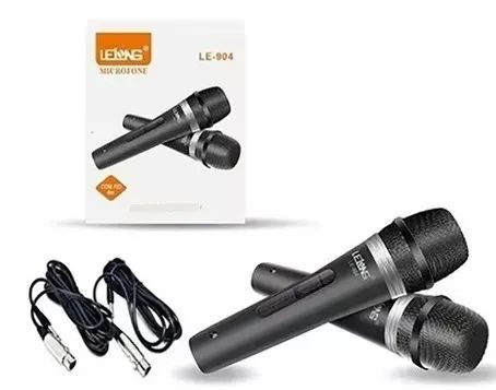 Kit 2 Microfone Profissional + Cabo 4m Lelong Le-904 Cor Preto - Foto 3