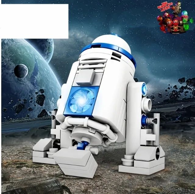 Robô R2D2 star minifigure com 102 peças de blocos de montar miniatura de coleção - Foto 6