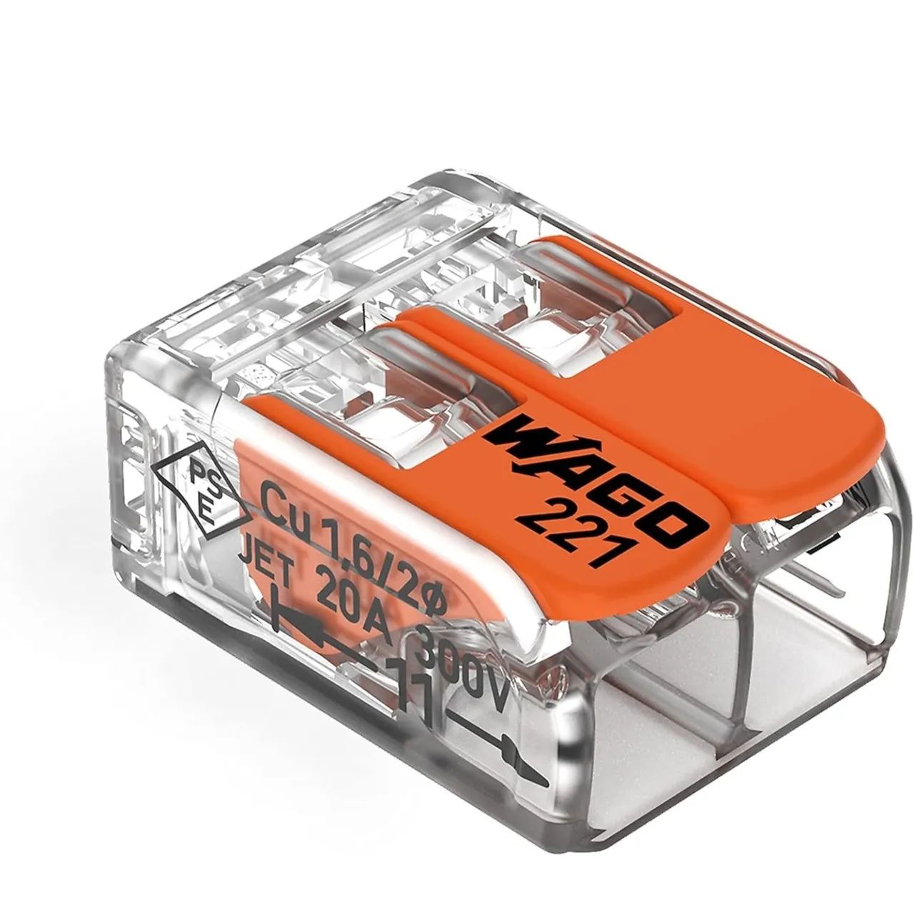 Kit com 6 Conector Wago 221 para Fiação 1,6mm - Novo