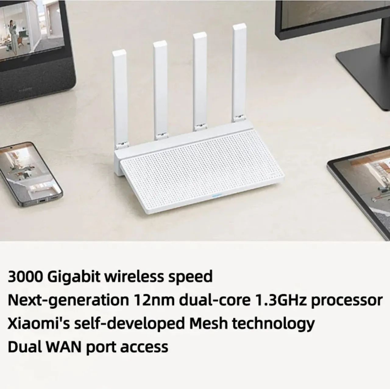 Xiaomi Mi AX3000T Wi-Fi 6 Mesh Roteador Dual Band com Alta Velocidade - Foto 2