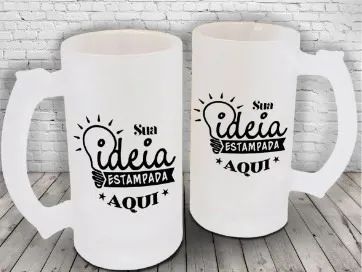 Caneca de ChoppVidro Jateada Personalizada 475 ML