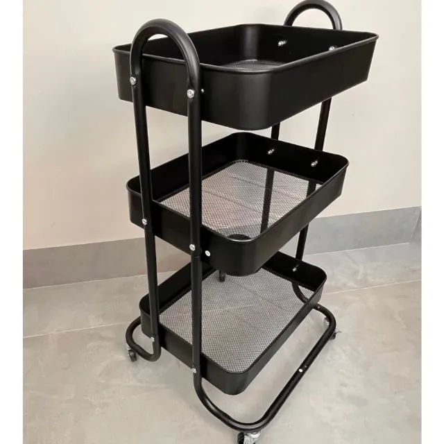 Carrinho Organizador Multiuso 3 prateleiras Berlim com rodinhas e freio - Foto 4