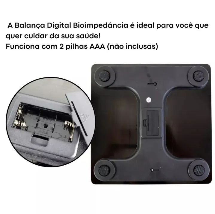 Balança Digital Bioimpedância Corporal Vidro 180kg Bluetooth - Foto 3