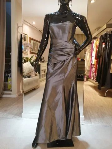 Vestido de festa longo Cinza Chumbo - M - Foto 2