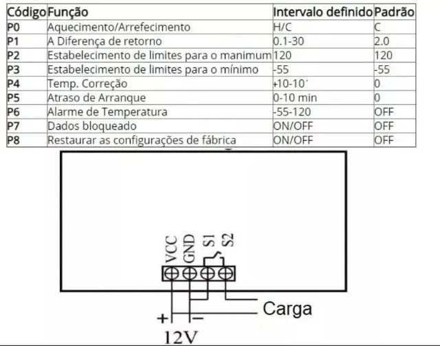Controlador Digital De Temperatura 12V  W3230 Termostato Com Sensor Ntc A Prova COD-AM323  - Foto 4
