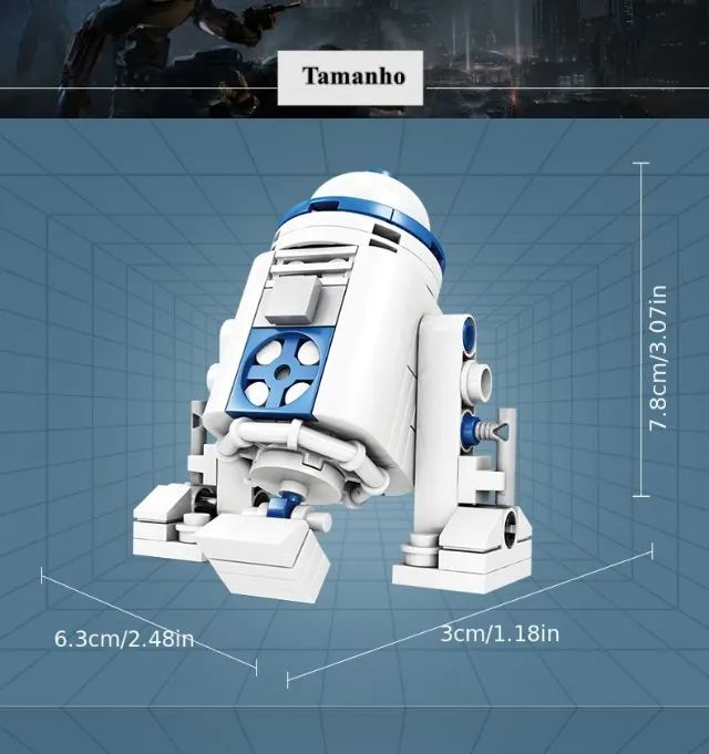 Robô R2D2 star minifigure com 102 peças de blocos de montar miniatura de coleção - Foto 5