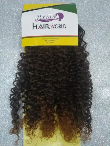 Cabelo Organico Cacheado 55cm 120g Em Tela Jixian Hair World - Cor. T1b/30