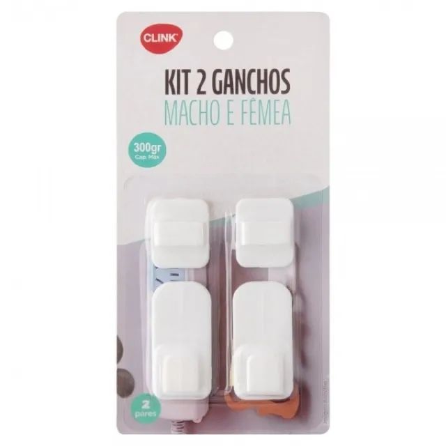 Kit Ganchos Macho Femea Plastico Cap Ate 300gr Ck5997 Clink - Foto 4
