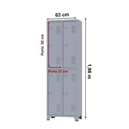 Roupeiro aço amapá 2/4 portas-vestiário - Amapa   - Foto 3