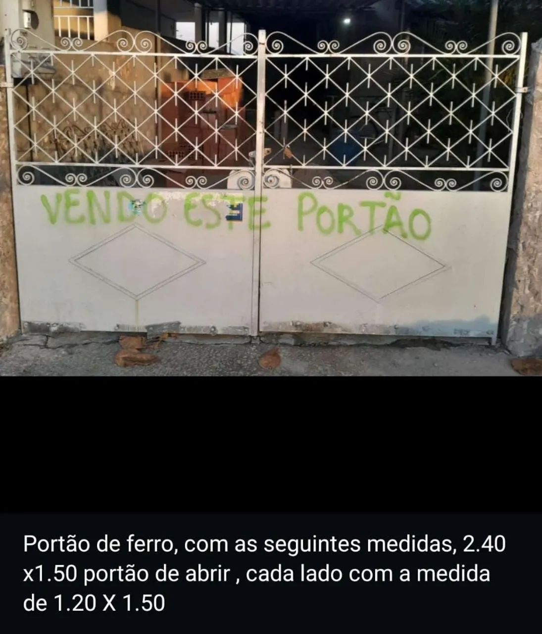 Portão de Ferro 2,40 x 1,50