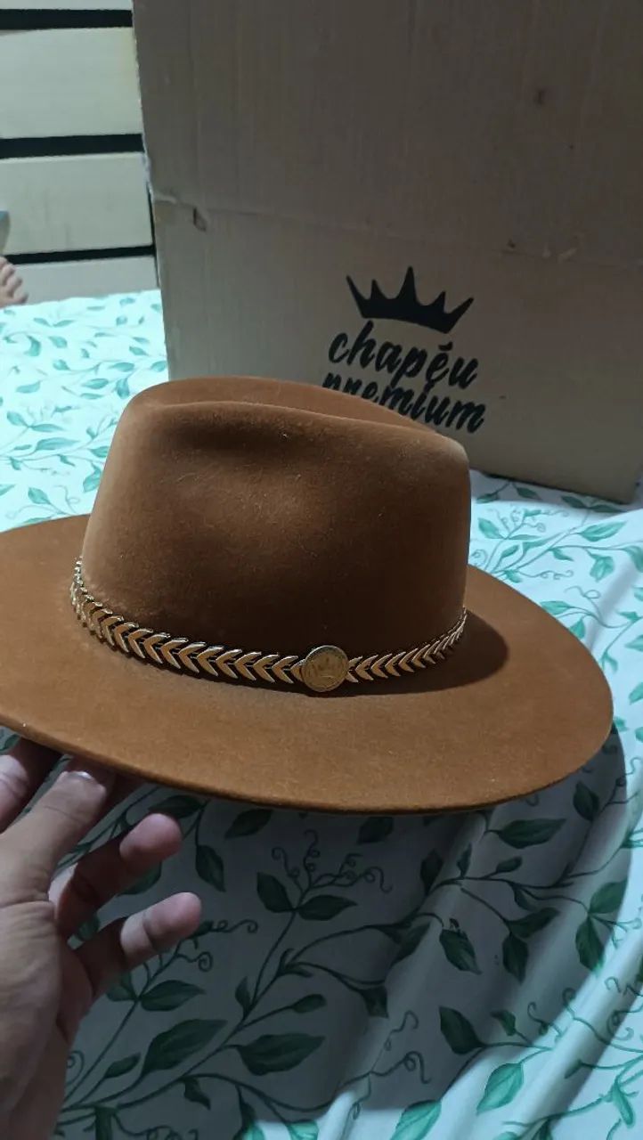 Chapéu country Fedora Marrom