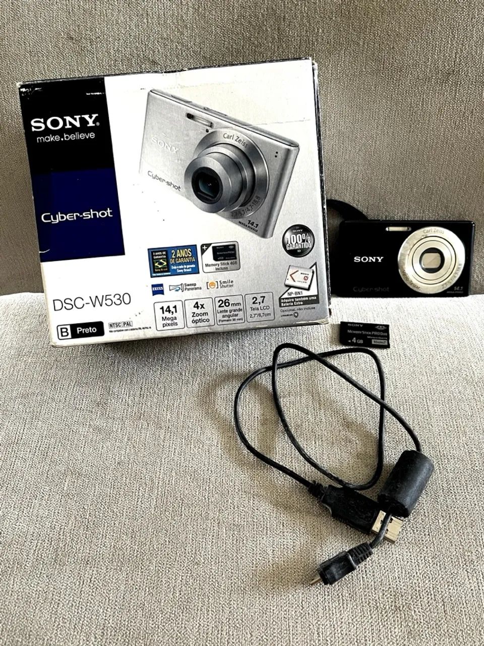 Camera Cyber-shot Dsc-w530 14.1 Mp Zeiss Vario-tessar sem bateria