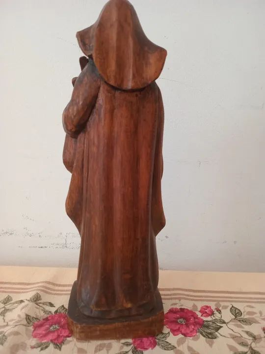 Estátua de madeira antiga de Santa Teresinha - Foto 5