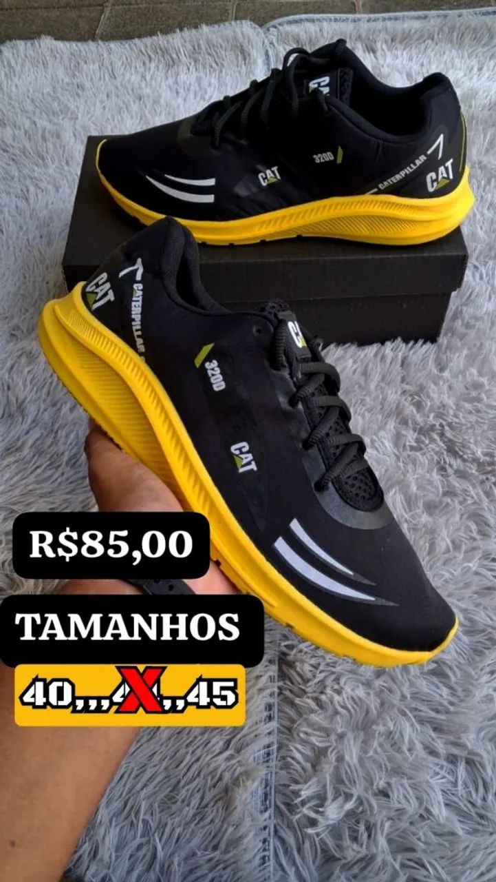 Tênis Caterpillar Preto e Amarelo