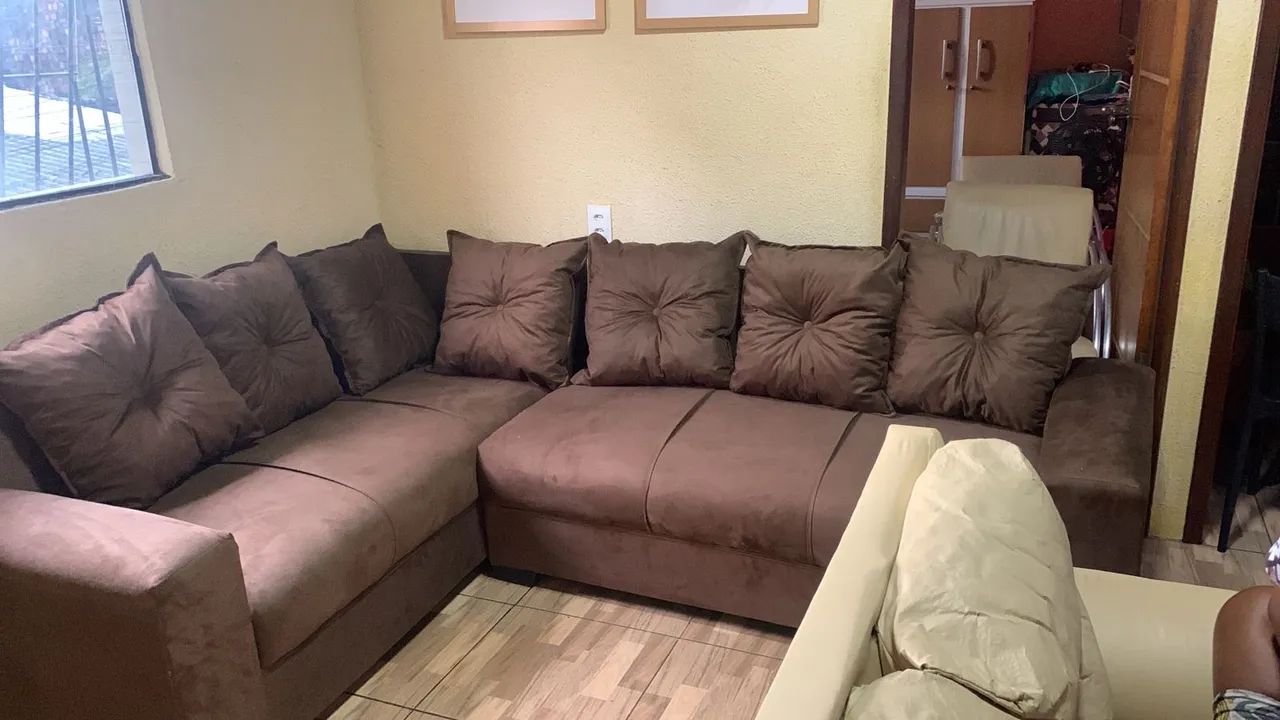 Sofá de canto em suede de fábrica  - Foto 2