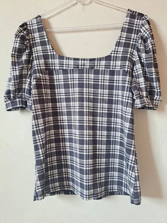 Blusa xadrez feminina - Foto 2