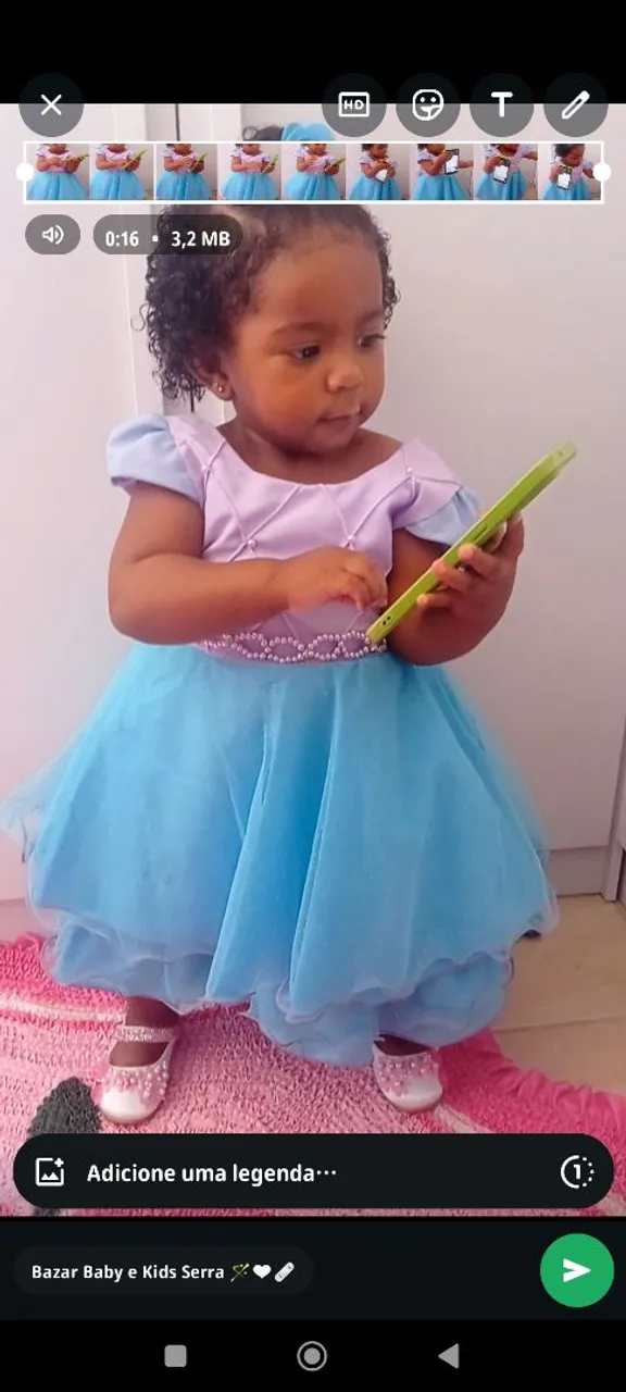 Vestido Infantil Princesa - Azul