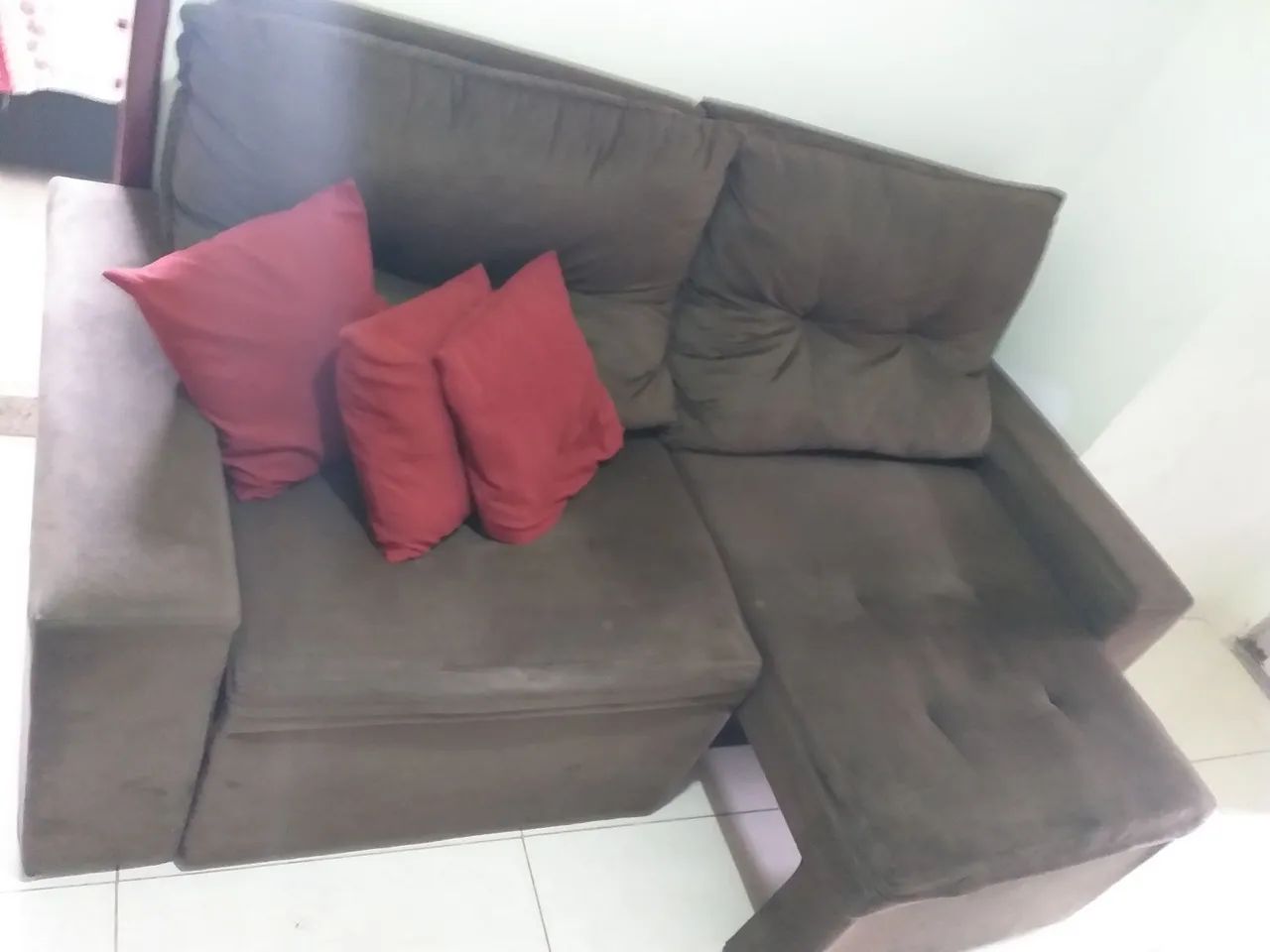 Sofá retrátil  Marrom Usado