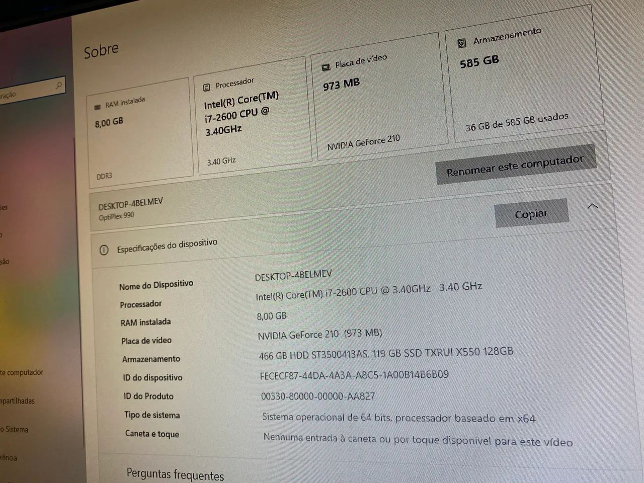 Pc Gamer Completo / i7-2600 / 8GB / GeForce 210 / SSD+HD / Monitor 20 - Foto 5