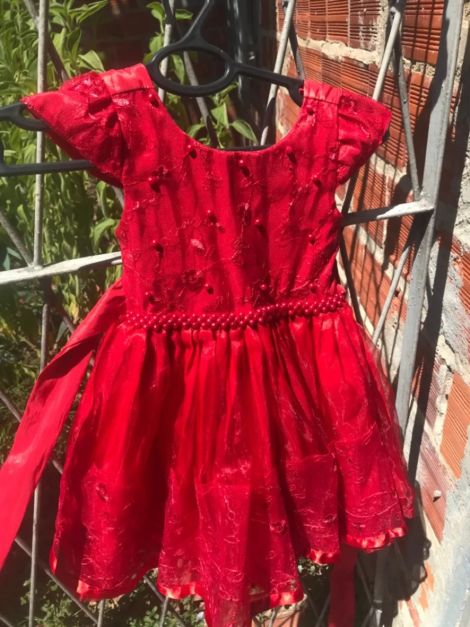 Vestido Infantil Vermelho Festivo