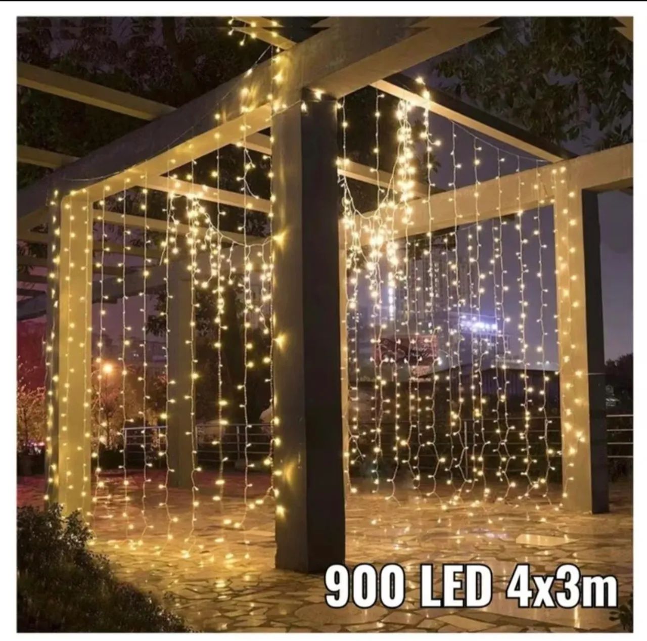 Cortina de Led Luz Fixa Amarela - Foto 3