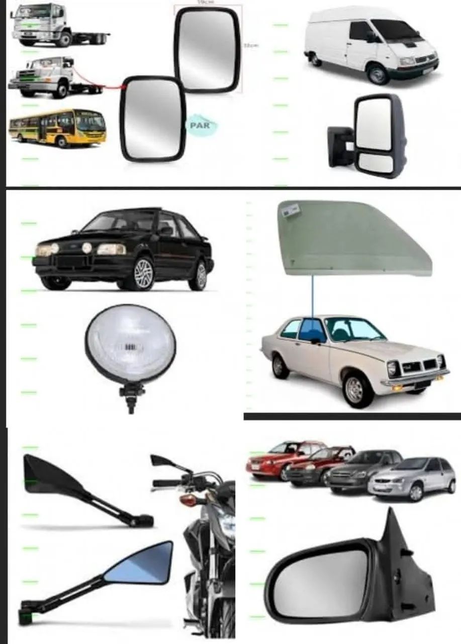 Espelhos retrovisores para carros  Taubaté 