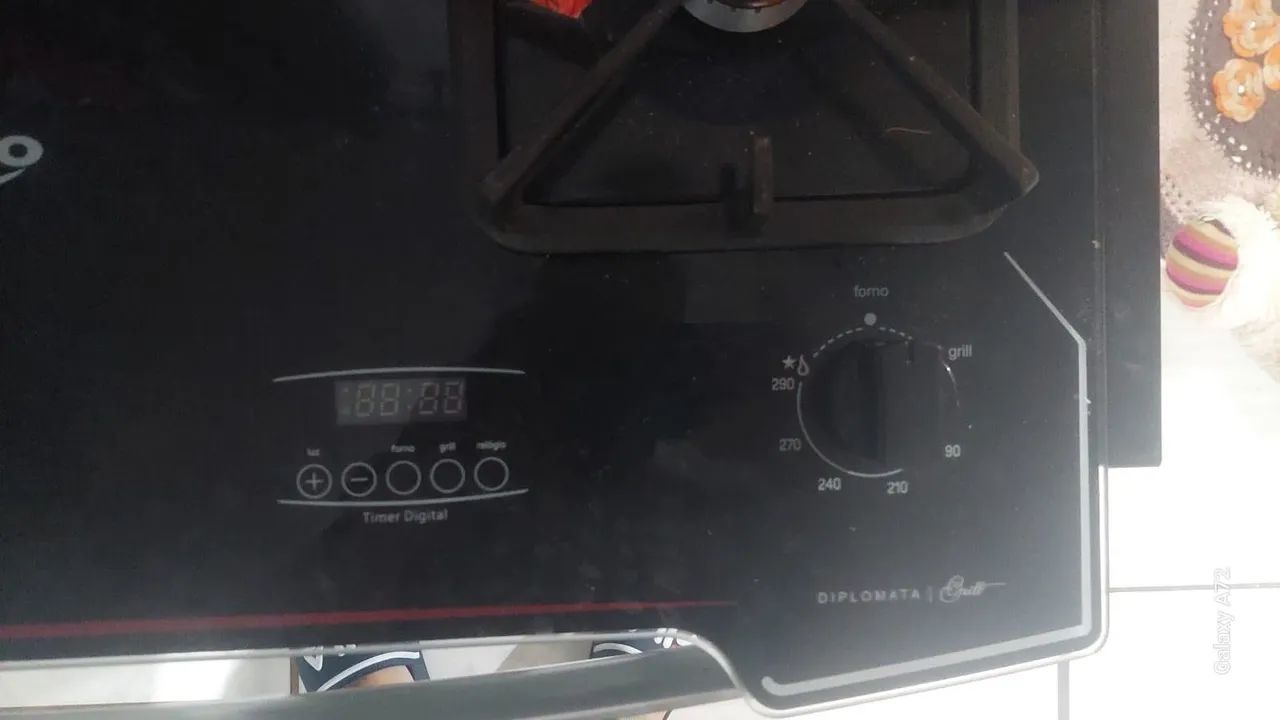 Fogão de embutir 5 a gás bocas preto de vidro dako diplomata bivolt 110/220V - Foto 3