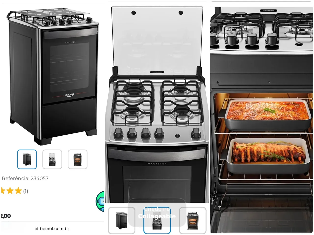 Fogão 4 Bocas Dako com Forno - Novo!