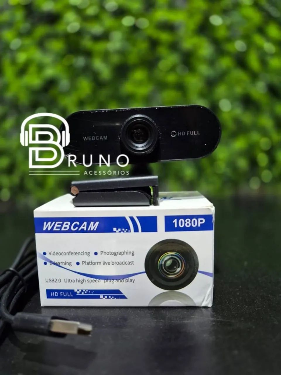 Webcam usb full hd 1080 mini câmera de visão 360° microfone - Foto 2
