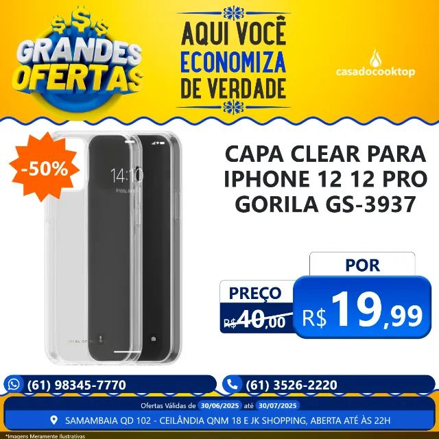 Capa Clear Para Iphone 12 12 Pro Gorila GS-3937