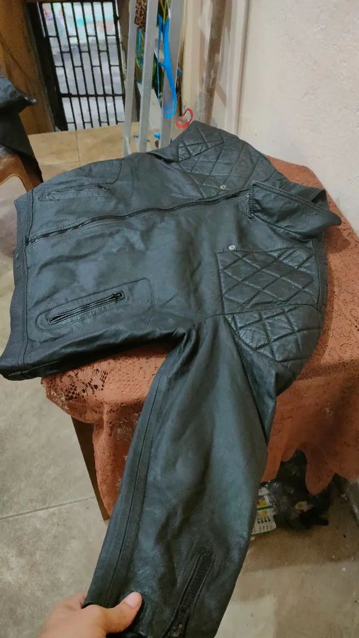 Jaqueta de motociclista de couro legítimo  - Foto 2