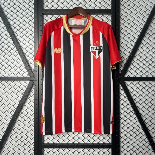 Camisa São Paulo 2025 Listrada com Dourado - Qualidade Premium