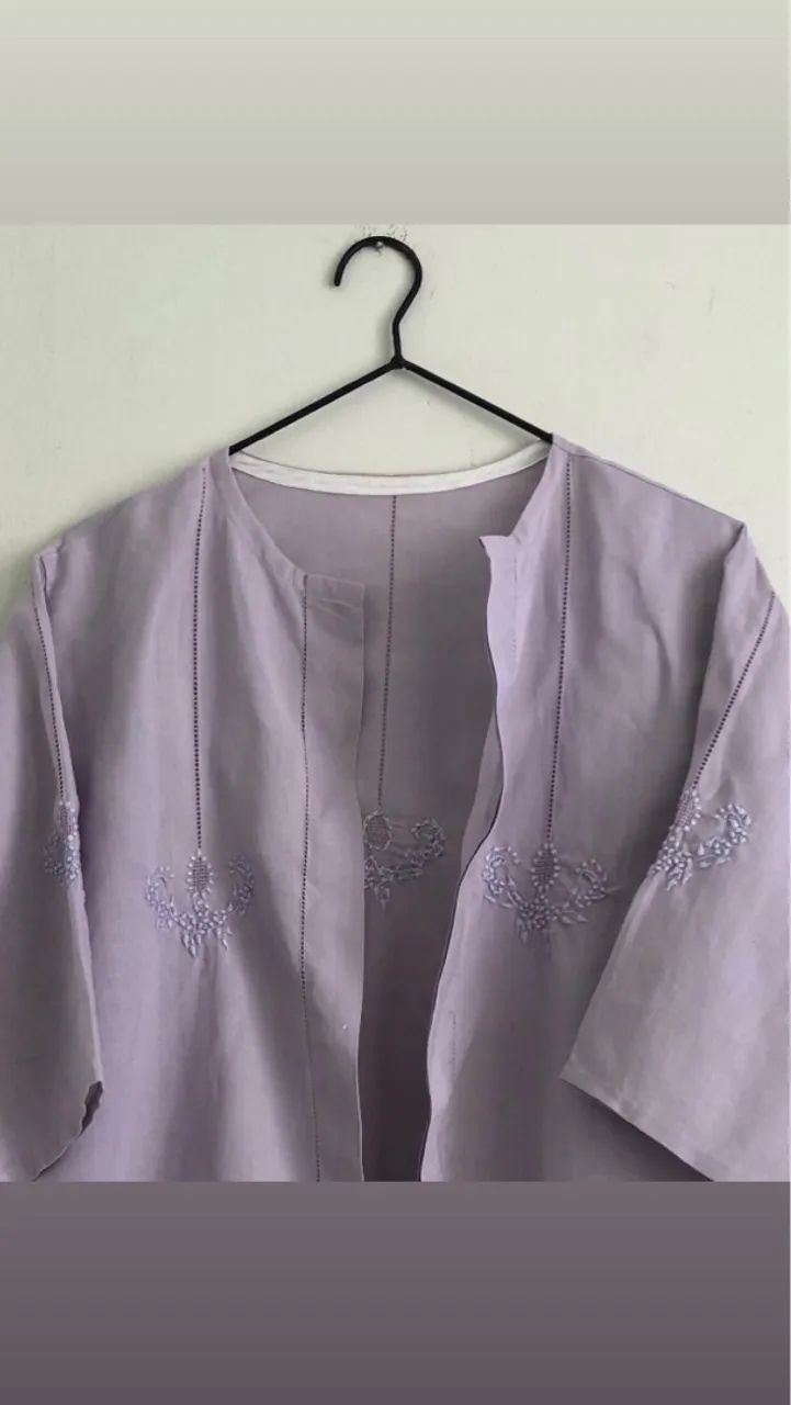 Kimono bordado tamanho M Linho - Foto 2
