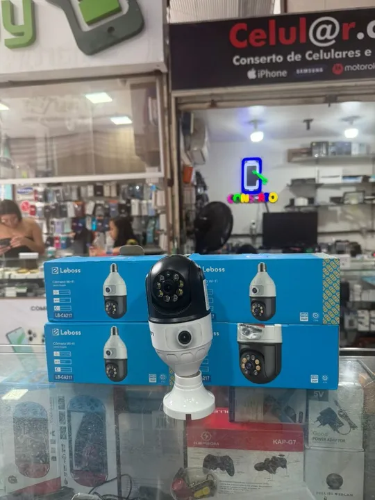 camera para bocal de lampada dupla com lentes- disponivel a pronta entrega