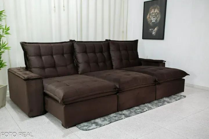 Chame para agendar sua entrega! Mod Sofá Retrátil e Reclinável 3.20cm COD 312  - Foto 4