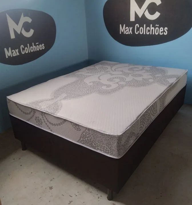Cama Box Casal com Colchão Molas Ensacadas - Novo - Foto 3