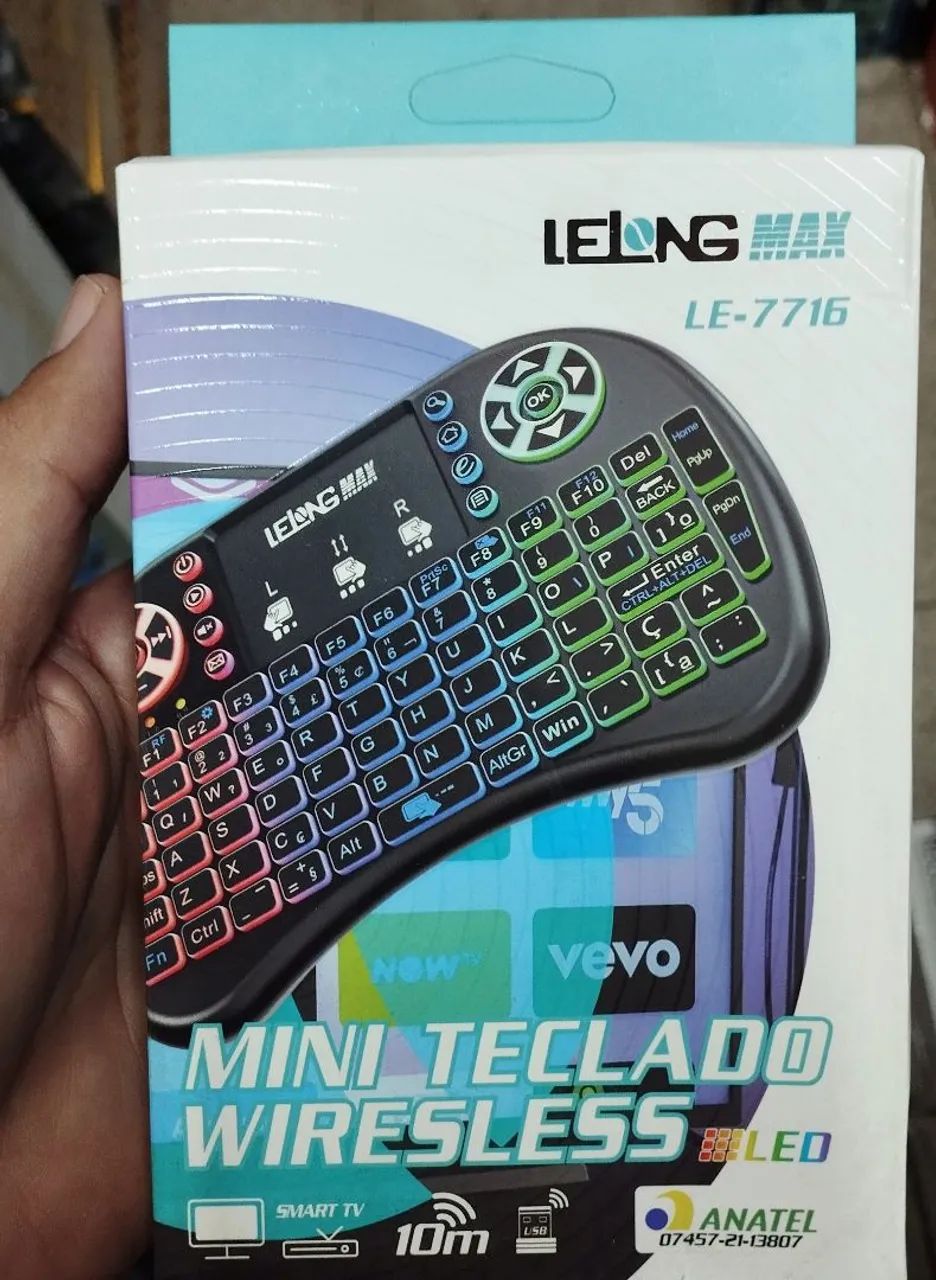 Mini Teclado p/ SmartTv e BoxTv Com Led Lelong Max Le-7716<br> - Foto 4