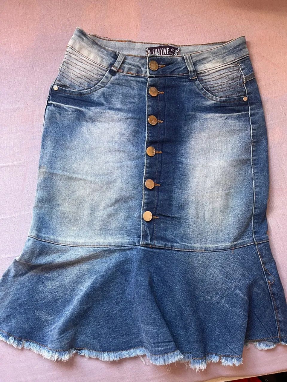 Saia Jeans com Babado - Shayne - Foto 2