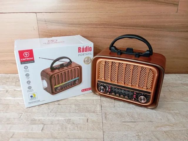 Rádio Portátil Bluetooth com Lanterna FM e Pendrive - Foto 6
