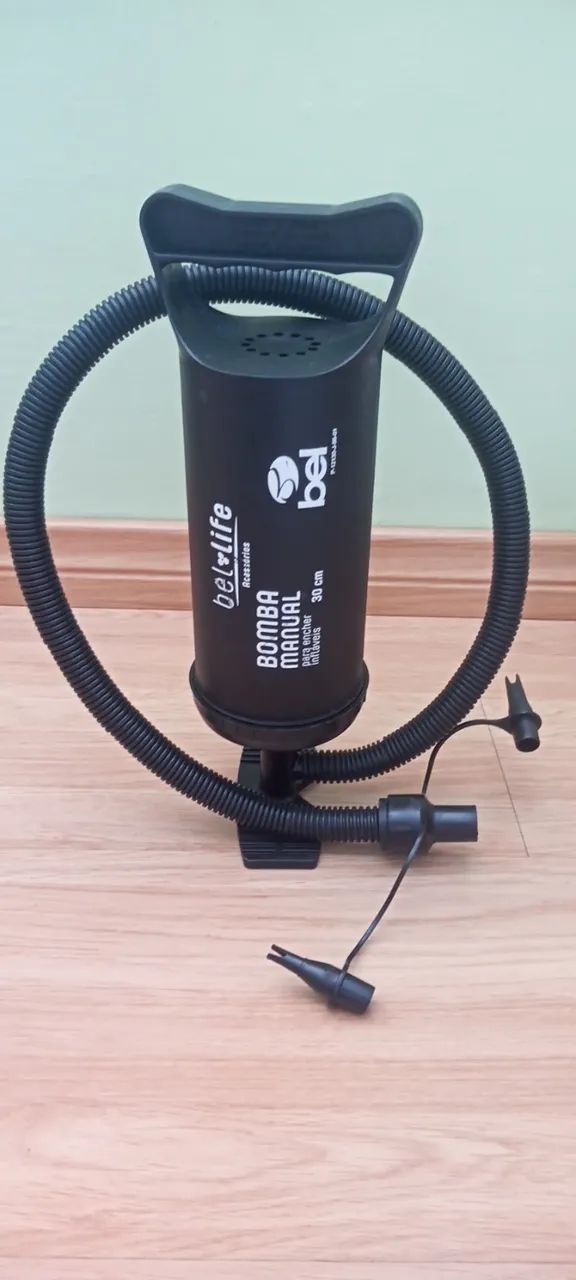 Bomba manual para encher pneu bicicleta, colchão ar, etc