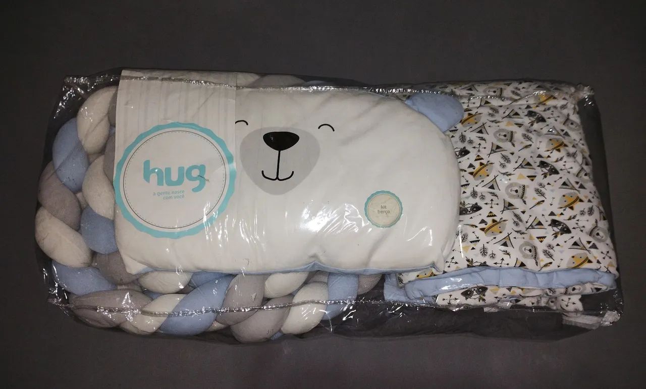 Kit berço 5 peças azul Bosque Hug - Foto 2
