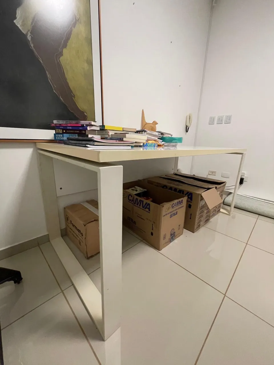 Mesa de escritório branca para 2 pessoas