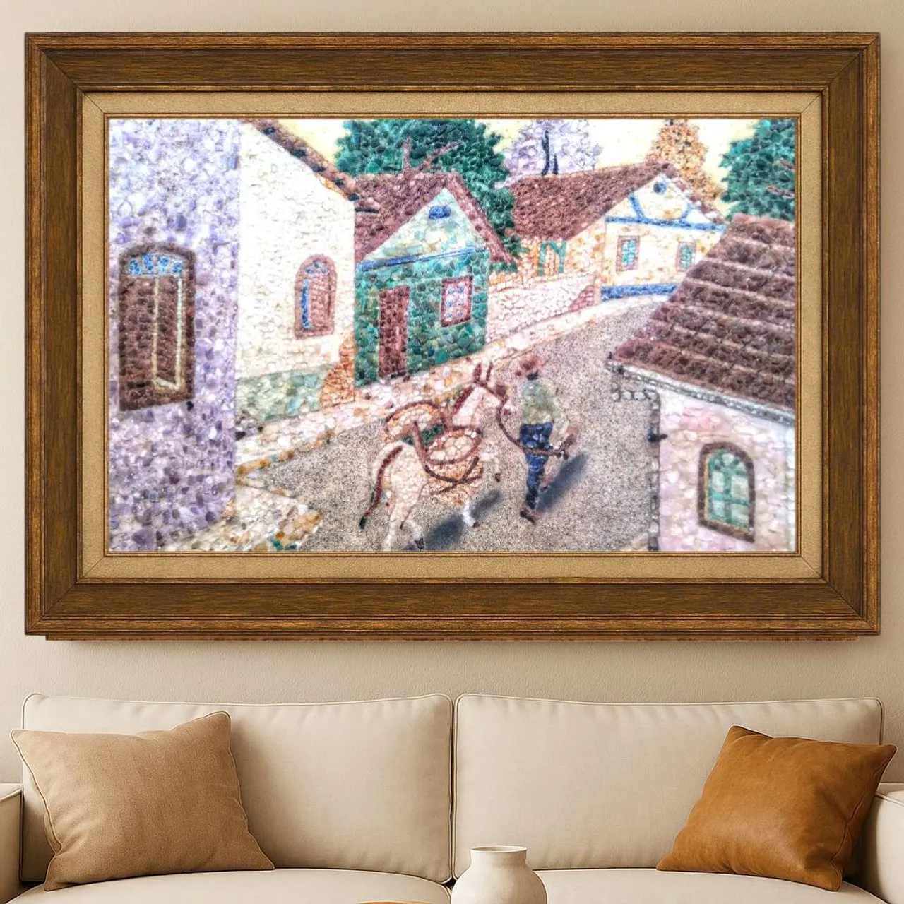Quadro em Pedras naturais preciosas, Casaril _ Vilareijo _ Arte Autoral _ Envio nacional