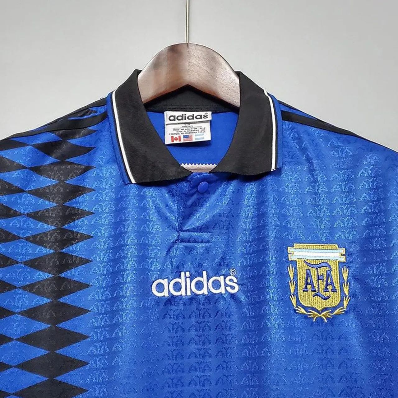 Camisa Seleção Argentina Retrô 1994 Azul -<br>Adidas<br><br><br>Tamanho: G - Foto 3