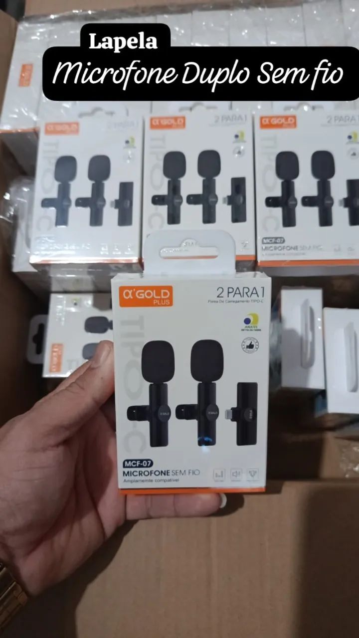 Microfone Lapela Duplo Sem Fio Tipo-C MCF-07