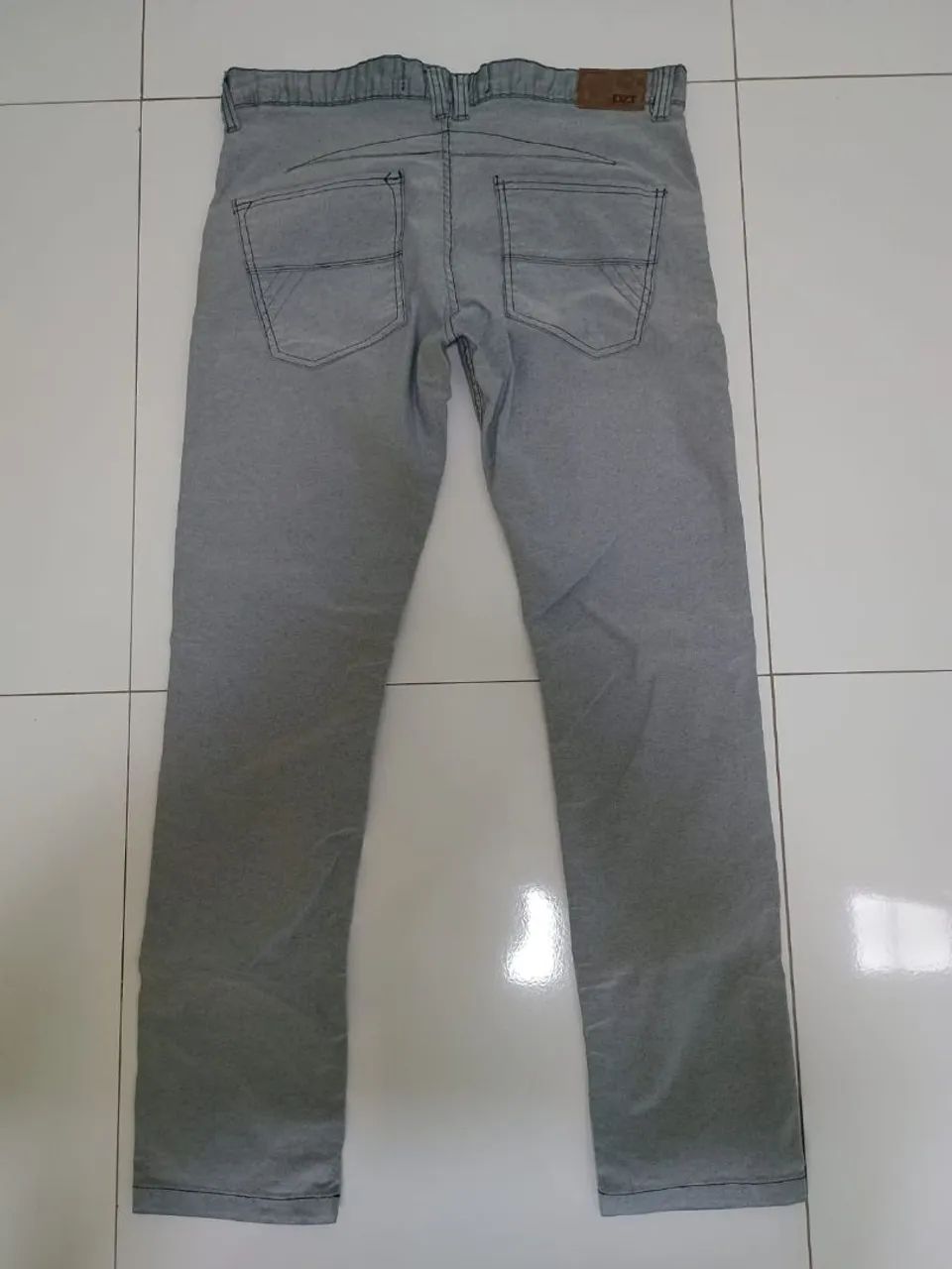 Calça Masculina Jeans Cinza Masculina - Foto 2
