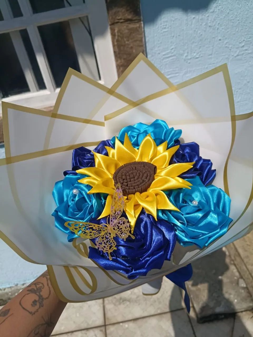 Buquê de cetim Azul - Foto 3