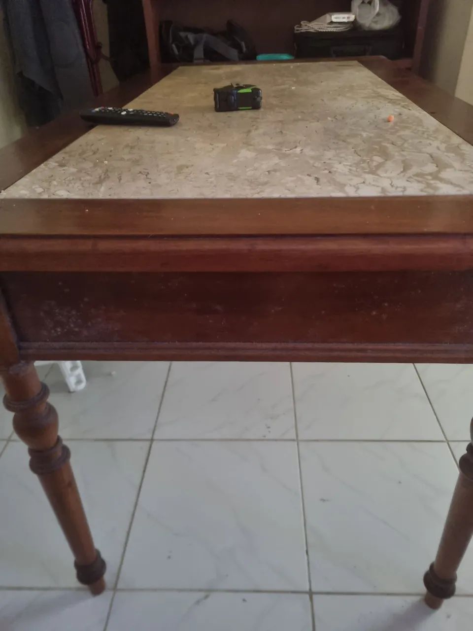 Mesa antiga com m ármore  - Foto 2